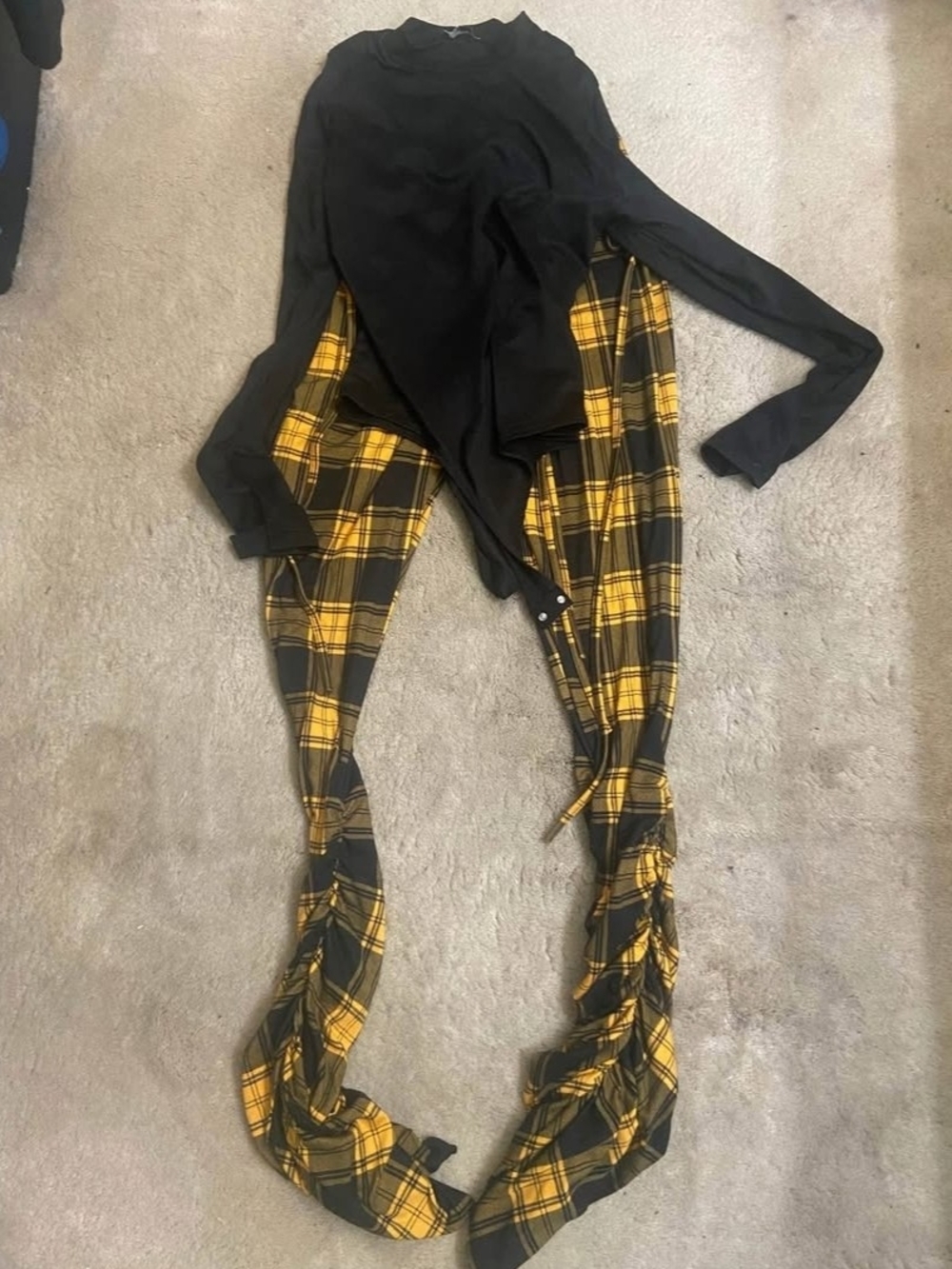 Black And Yellow 2 Piece Jumpsuit